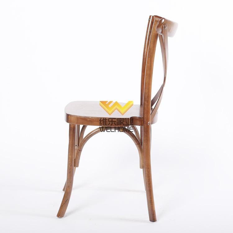 vintage oak wooden crossback chair for wedding rental